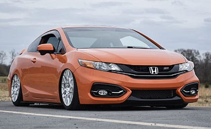 Orange 2015 Honda Civic Si With Tinted Windows And Paint Protection